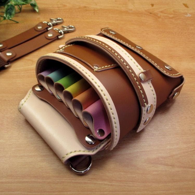 トリマー向き】 キャメル＆カラフル 6丁 シザーケース TSC-18/CCC