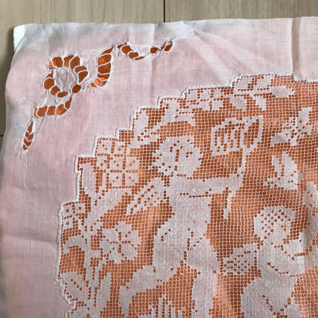 フランスアンティーク 3人の天使のモチーフ クッションカバー