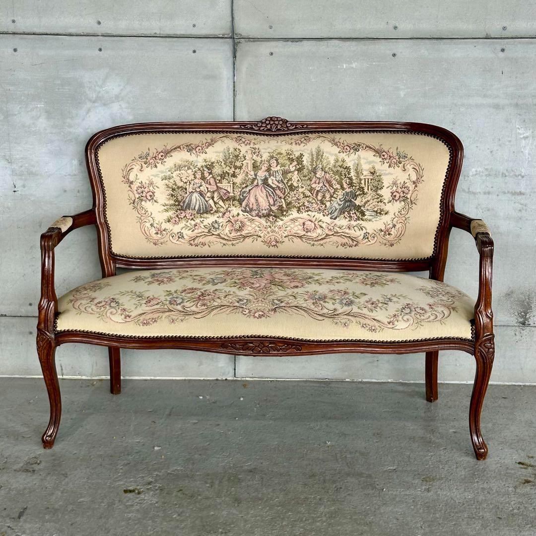 ✦王室気分✦ ロココ調アンティーク イタリア製 ゴブラン織 猫脚