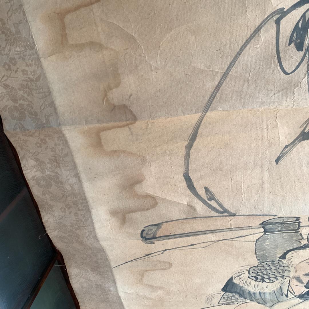 江戸時代 水墨画 掛け軸 七福神 美術品・アンティーク・コレクション