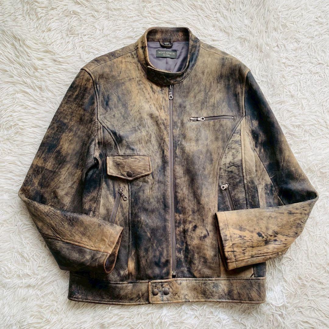 ウィンドアーマー○最上級イタリアンラムレザー○シングルライダース