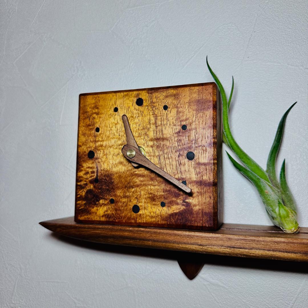 ハンドメイド ハワイアンコアウッド 置き時計 ハワイ コアの時計