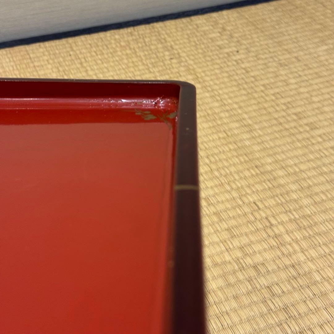 溜塗 堅地 螺鈿 蒔絵 総和台 お膳台 3段重 入れ子式/お重台木製大正昭和輪島