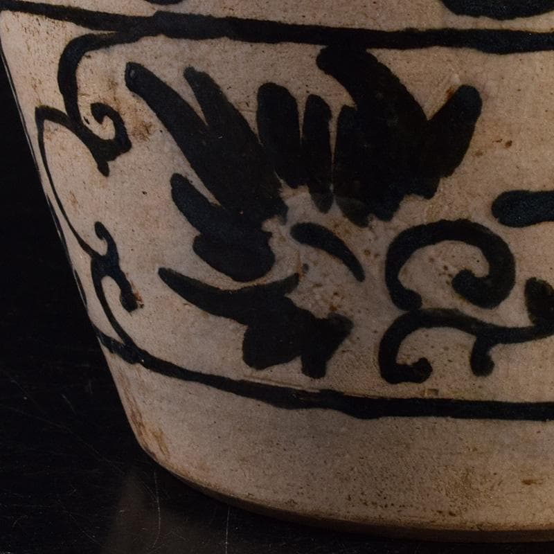 中国　磁州窯　鉄絵　花文壺　花瓶　C　6922