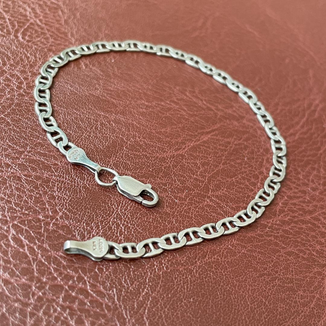 シルバー925 ヴィンテージ アンカーチェーン マリナーチェーン ブレスレット