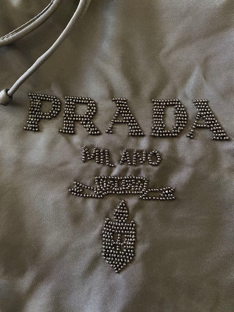 プラダ ナイロン トートバッグ ビーズ 巾着 肩掛け ブラック