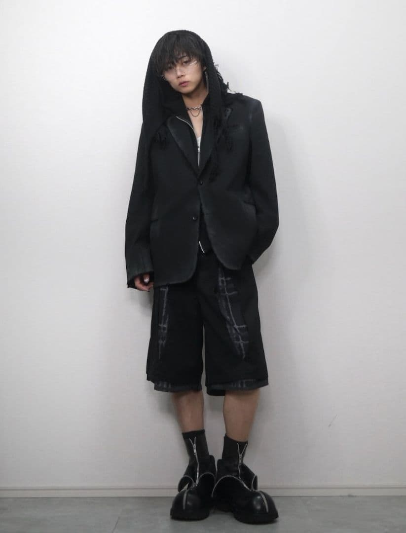 GRANCY ニットレイヤード ジップパーカー　Lサイズ