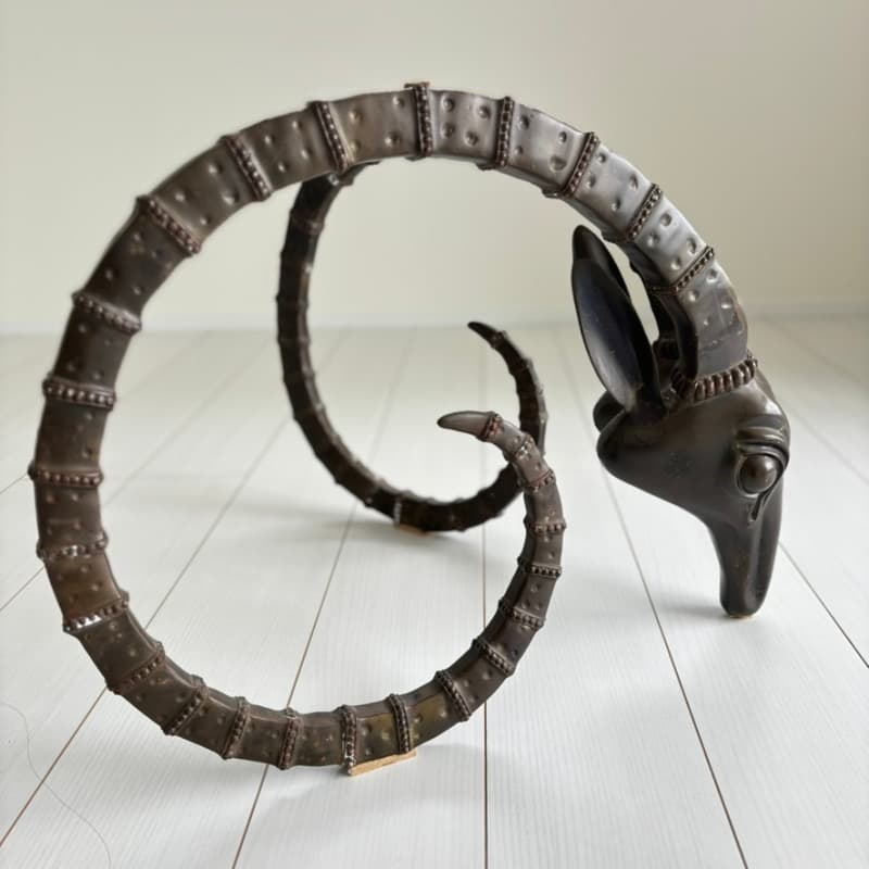 ALAIN CHERVET 希少 ヴィンテージ ラムヘッド ガラステーブル - メルカリ