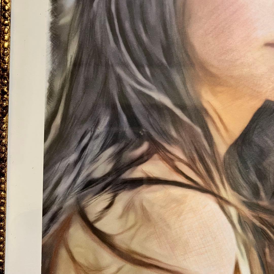 女優画20 額装品　額縁寸法32.7㎝×24.0㎝×1.5㎝　定款付　京藤夏樹