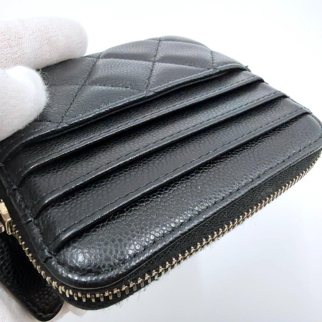 ◇シャネル◇キャビアスキン/マトラッセ/コンパクトウォレット/ケース/財布