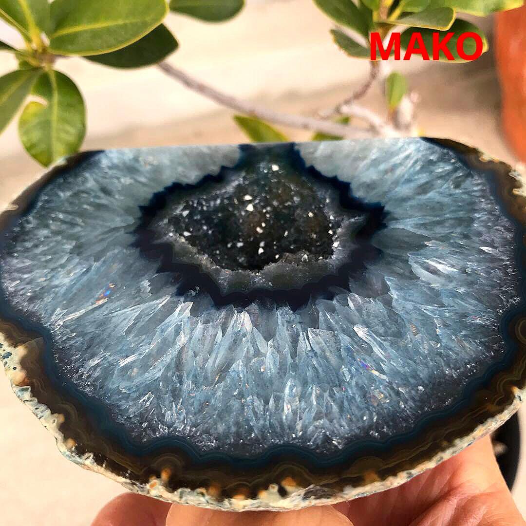 福井県産天然ブルーカルセドニー青めのう国産鉱物標本原石 M1214