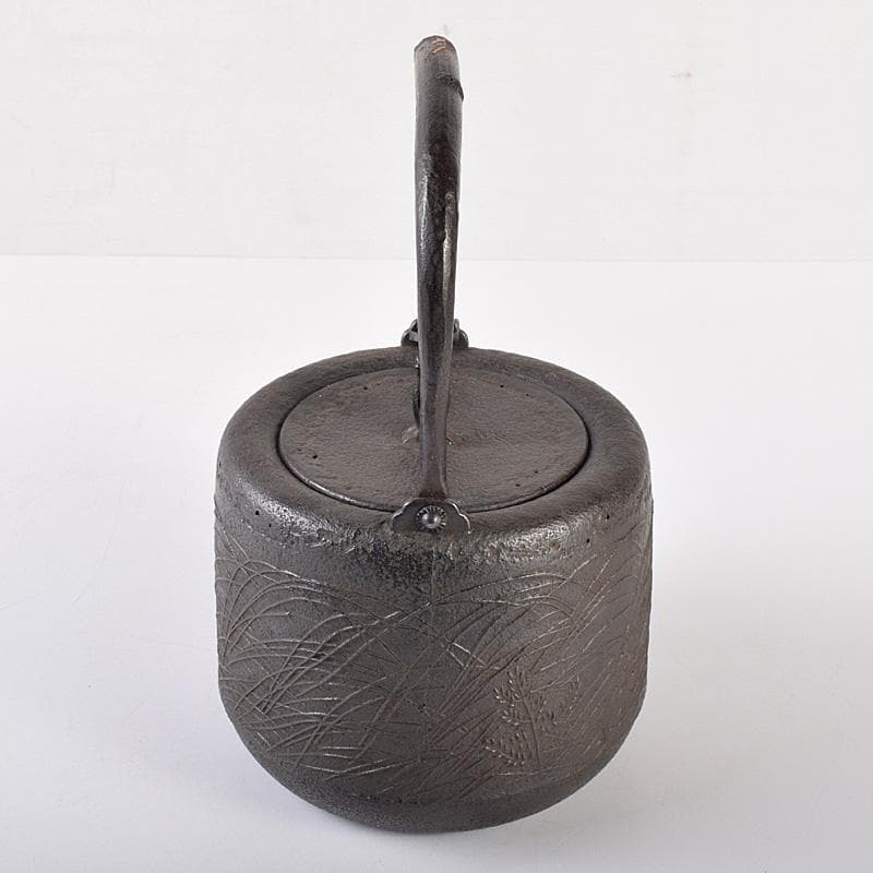 煎茶道具 南部鉄器 金澤雀州造 薄文 筒形 鉄瓶 鉄壷 D R7746 - メルカリ