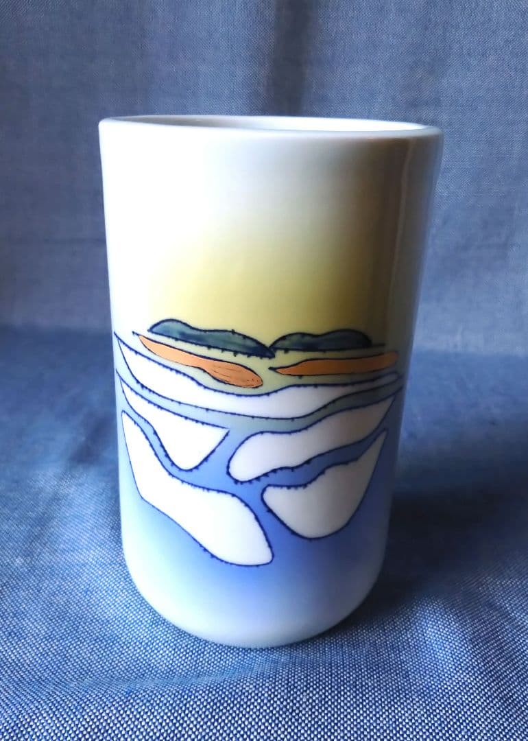 未使用】有田焼 辻聡彦 花瓶 想雲図 共箱・栞付き 長期保管品