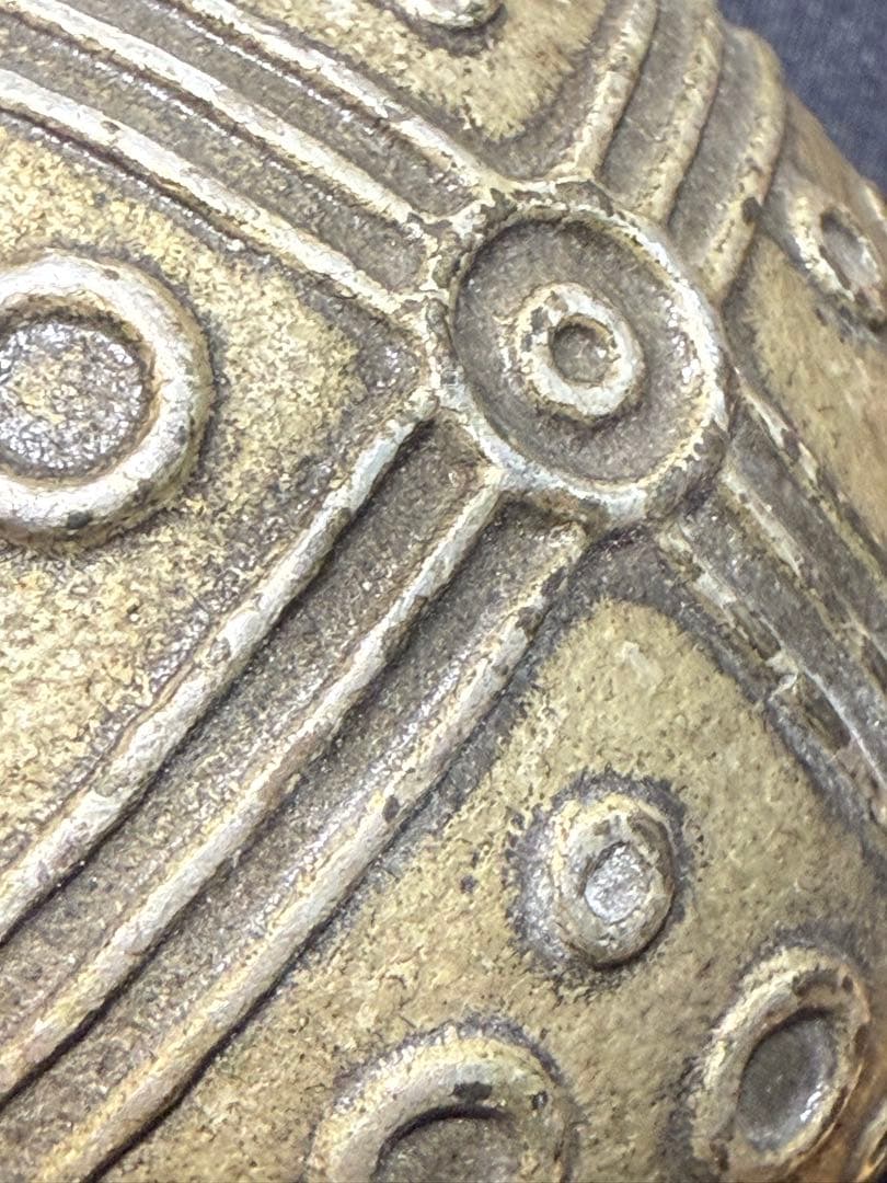 李朝 古民具 大型 鳥鈴 白銅 朝鮮別銭文様 希少 骨董 古銭 民藝 時代物