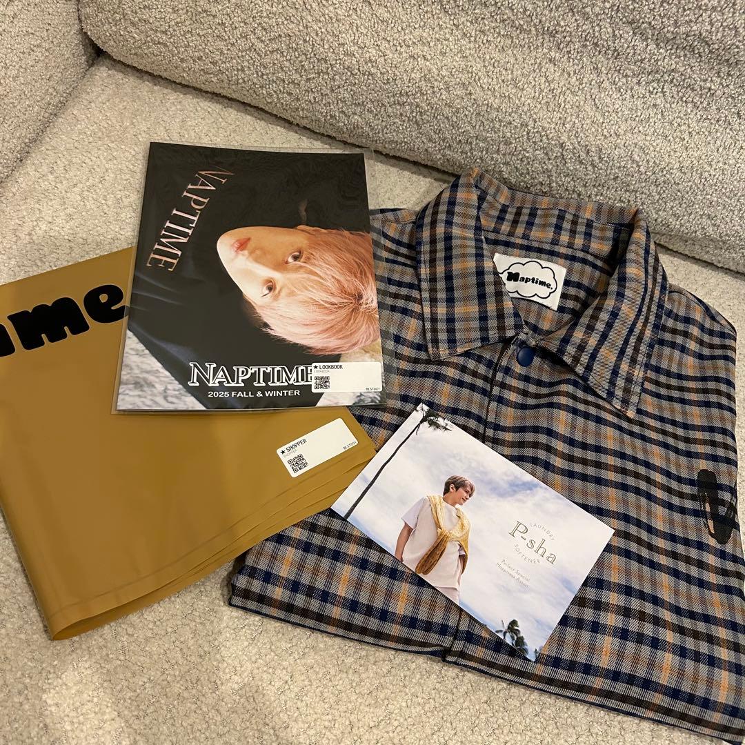 Naptime. コーチジャケット チェック ブルー Fサイズ