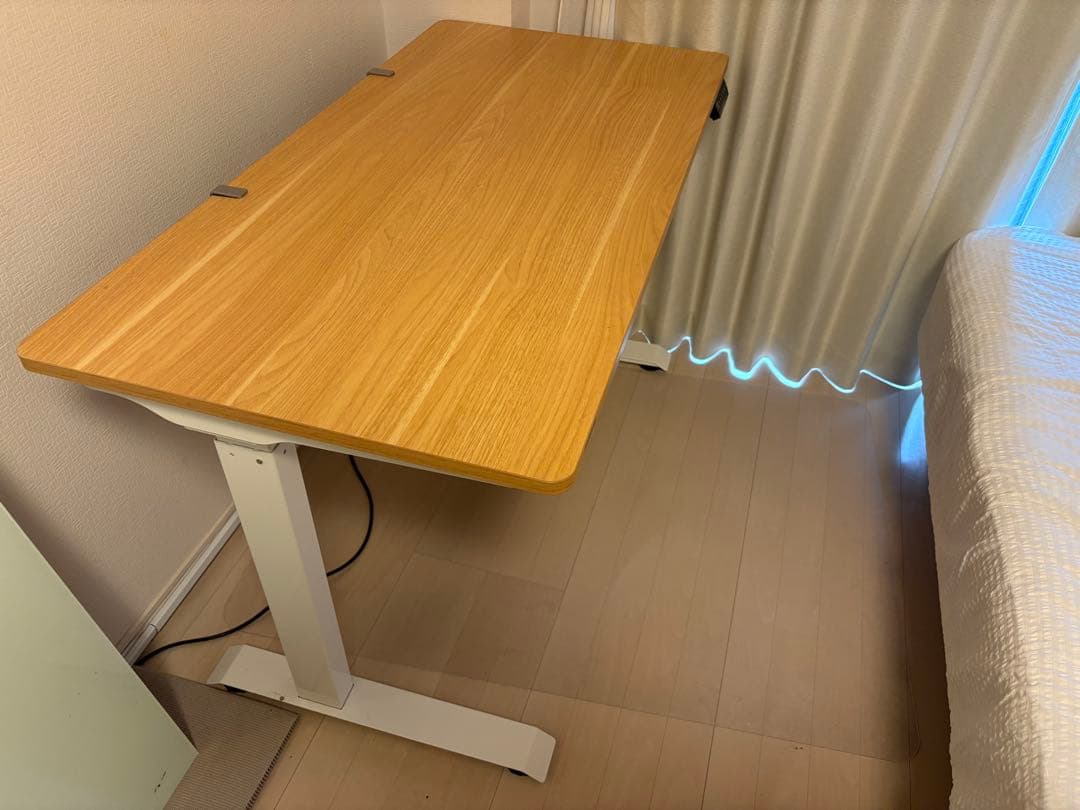 Flexispot 電動昇降式デスク E9　（脚ホワイト+天板メープル）美品