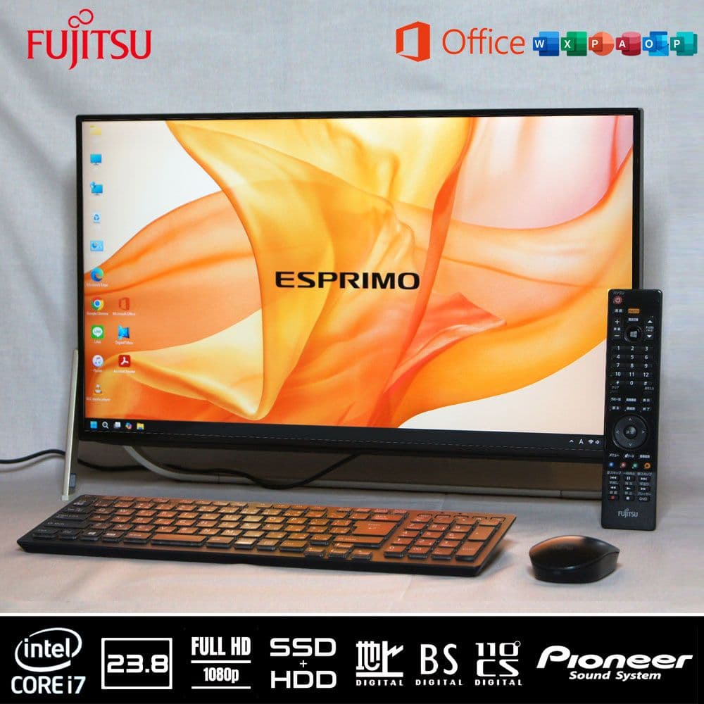 富士通 ESPRIMO 富士通 ESPRIMO/23.8/i7/SSD+HDD/テレビ/Office 23型⁄i7⁄