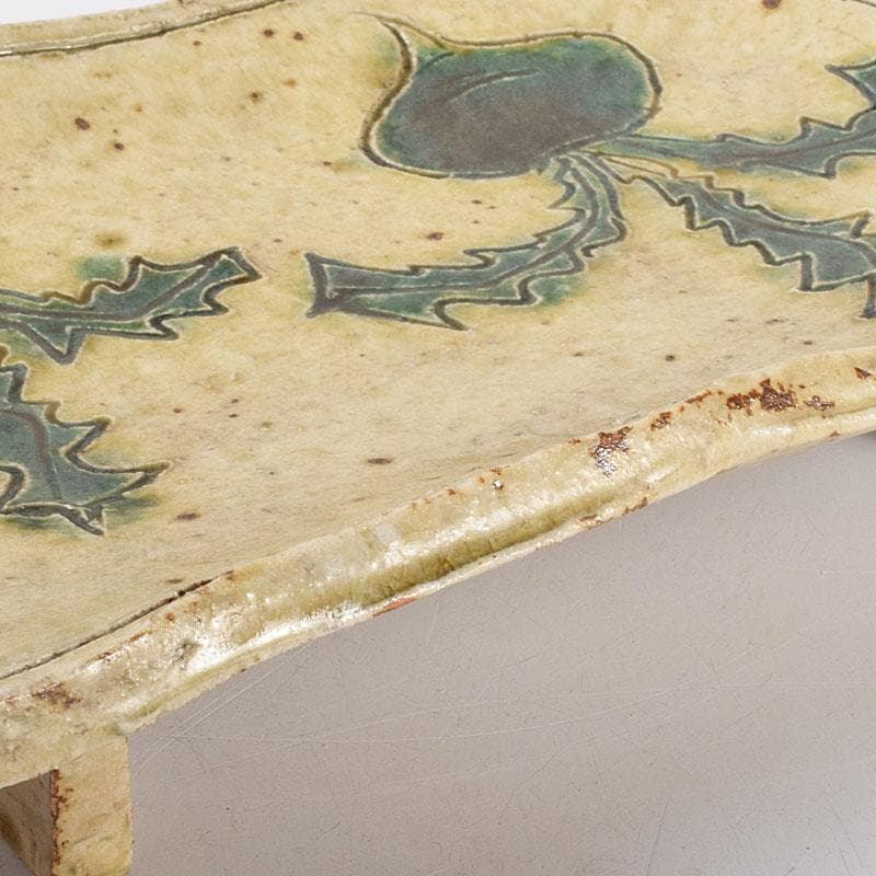 ジムシム様専用 北大路魯山人作 黄瀬戸 織部蕪文 爼大皿 共箱 D R8120C