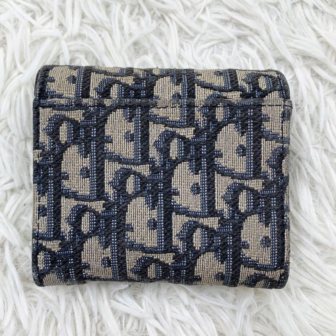 ✨極美品✨】ディオール 三つ折り財布 オブリーク サドル Dロゴ ネイビー