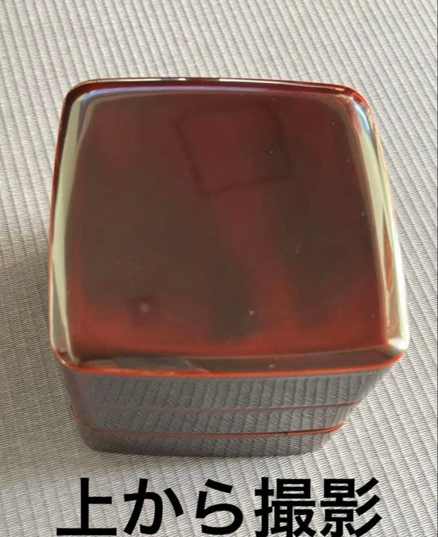 本うるし塗り　会津塗り　重箱　天然木　5寸（15㎝）　三段重　多分未使用　箱入り