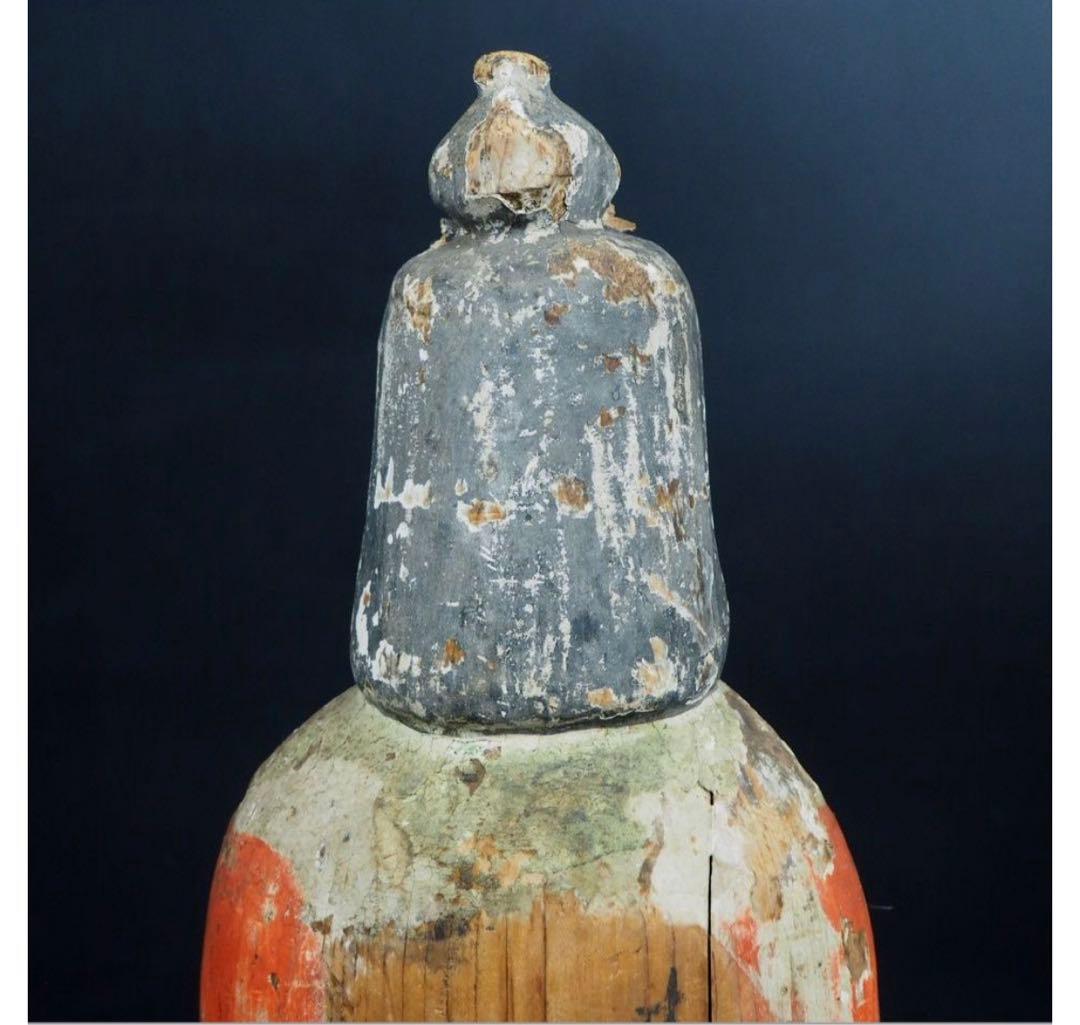 送料無料 鎌倉～室町時代 木彫り 木彫立像 古仏 仏像 総高42.3cm