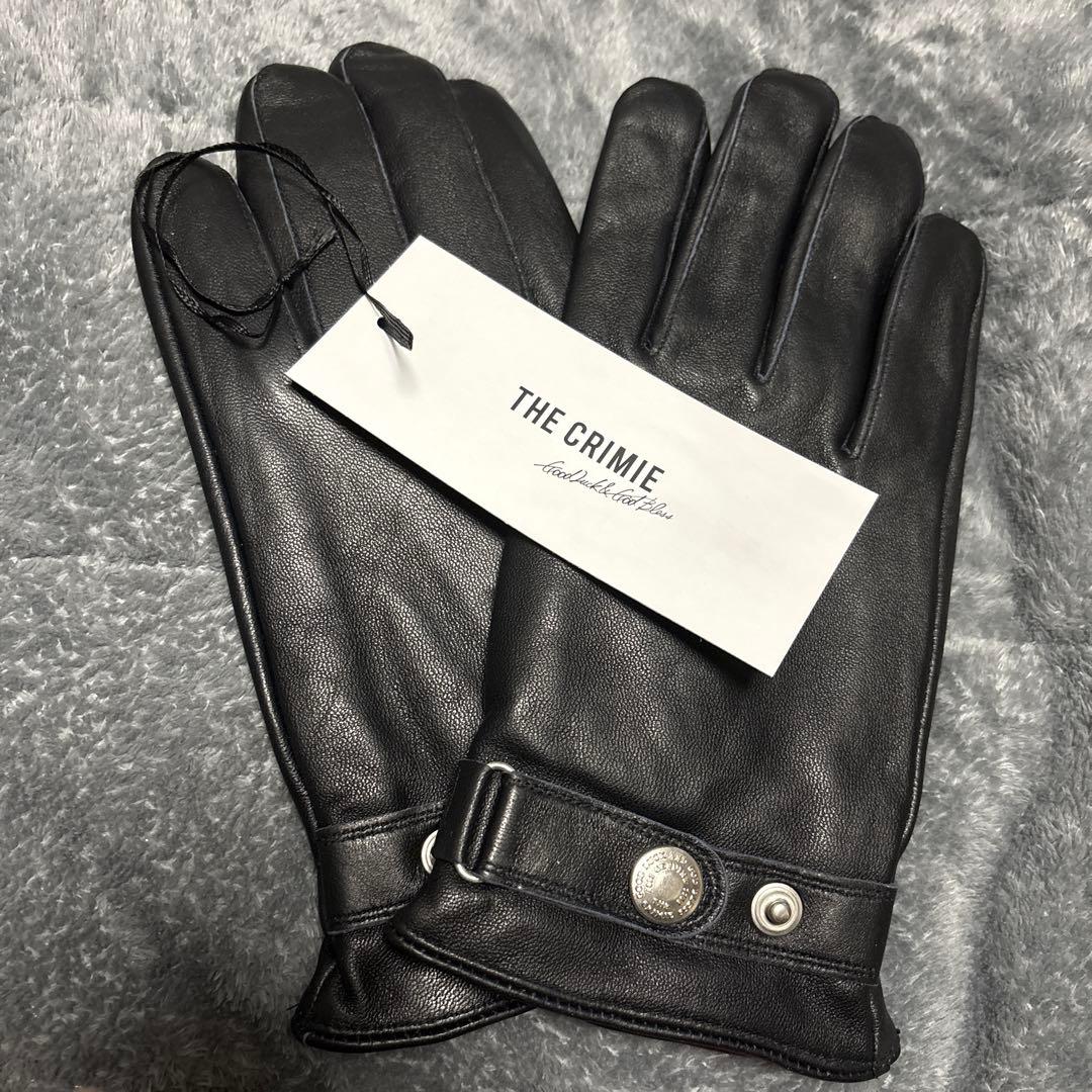 新品未使用 THE CRIMIE ブラックラムレザー手袋 定価23,