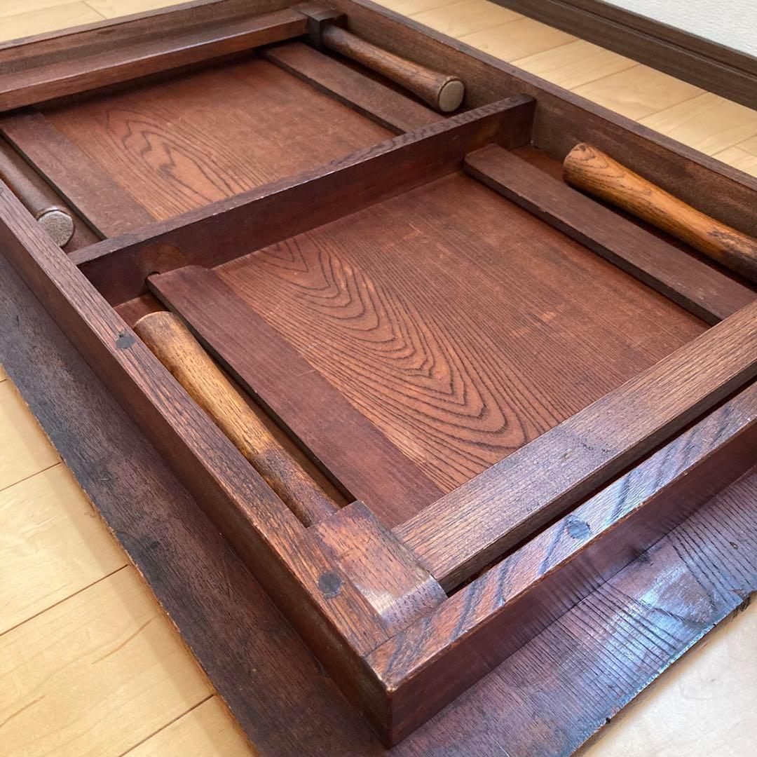 アンティーク】一枚板 木製座卓 長方形 ブラウン シンプルデザイン