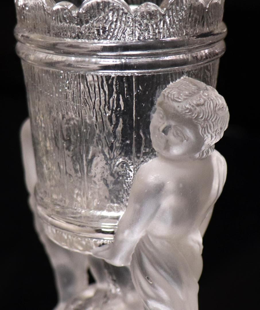 オールド・バカラ 子供フロストキャンドルスタンド 置物 オブジェ