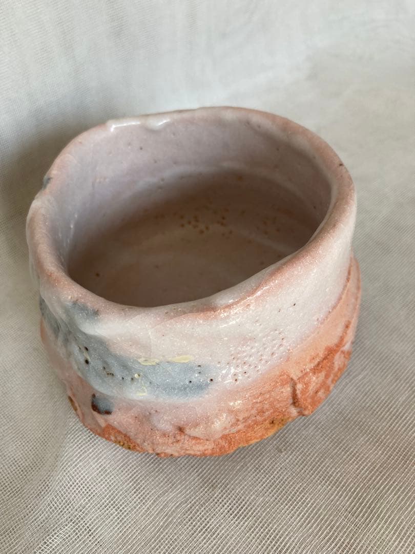 茶道具 時代物 京焼 景堂銘 花押入 抹茶碗 金継ぎあり