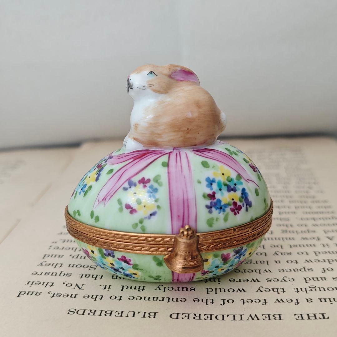 限定生産リモージュボックス うさぎ イースターエッグ兎 お花畑