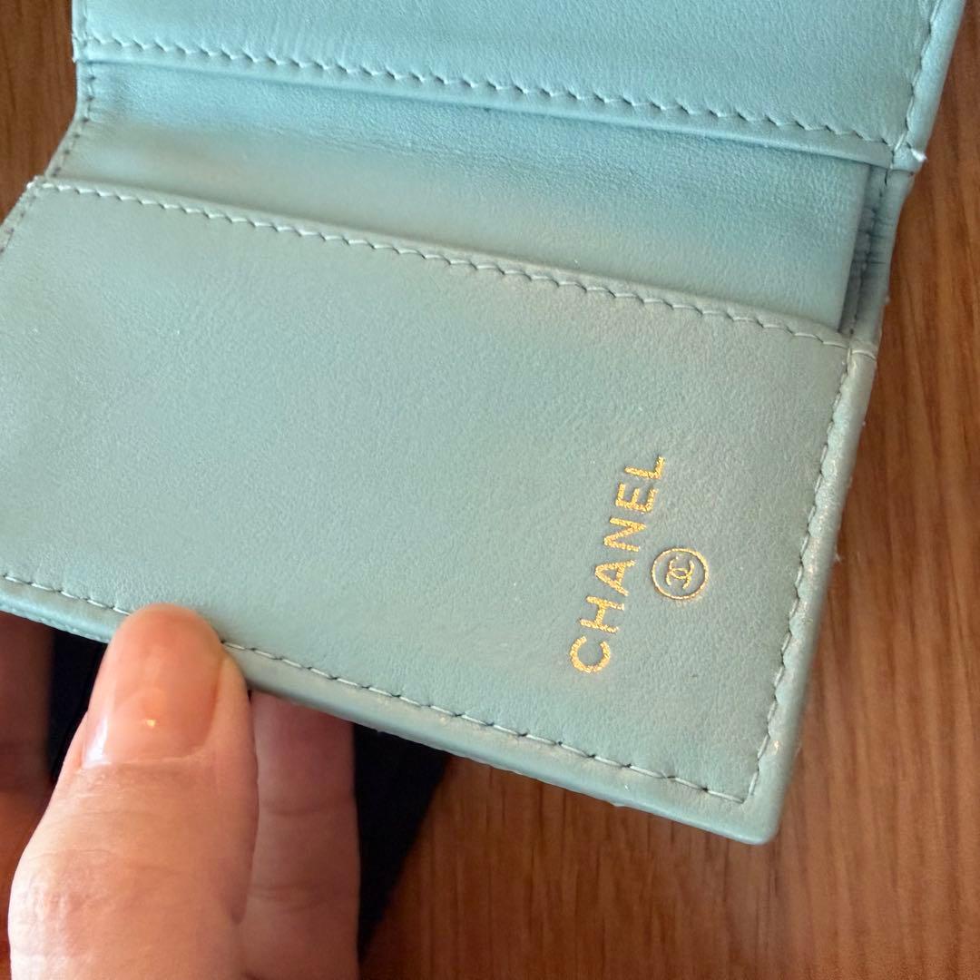 CHANEL ボーイシャネル 三つ折り財布 ミントグリーン