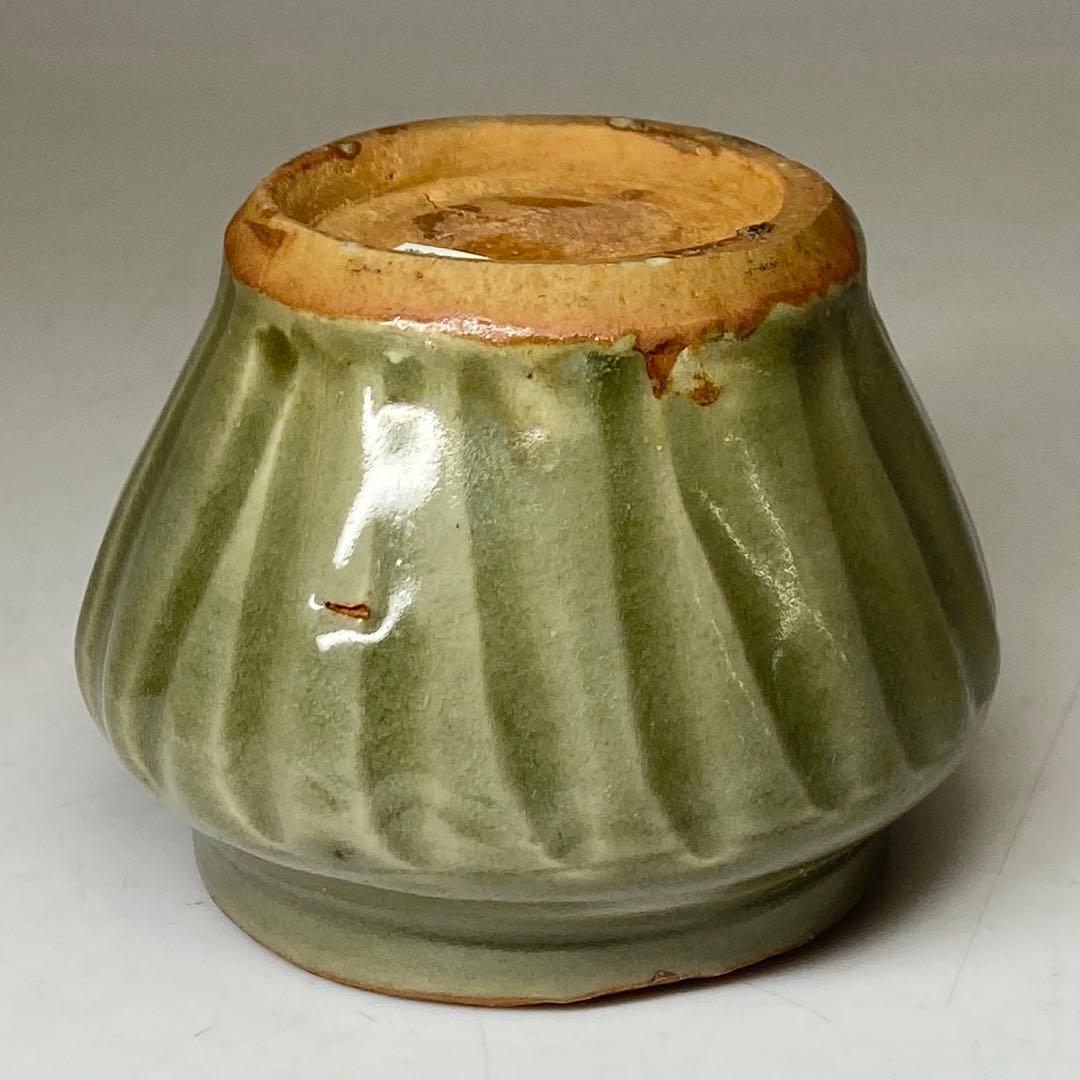 中国明時代 竜泉窯 蓋物 七官青磁 h7.3cm 東キ7-1129☆