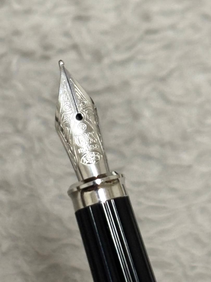 CROSS クロス シルバーカラー ネイビー 万年筆 18Kペン先 希少