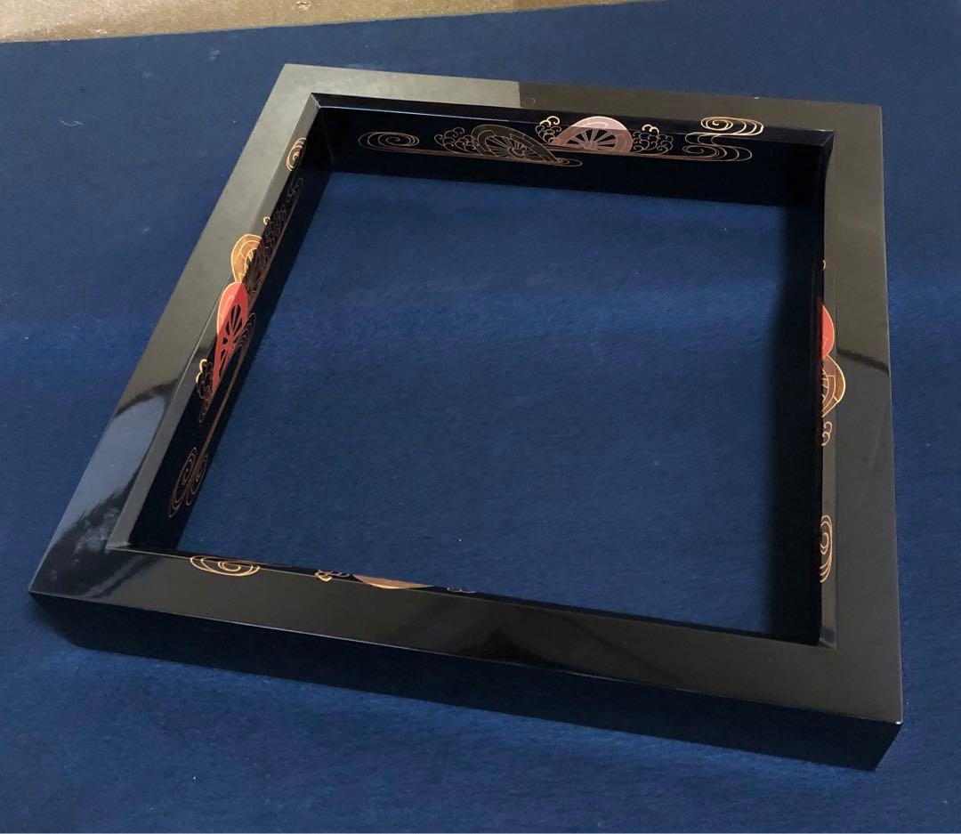 《R》茶道具 黒真塗 源氏車蒔絵 炉縁 蒔絵師 司光作 共箱 251022い5