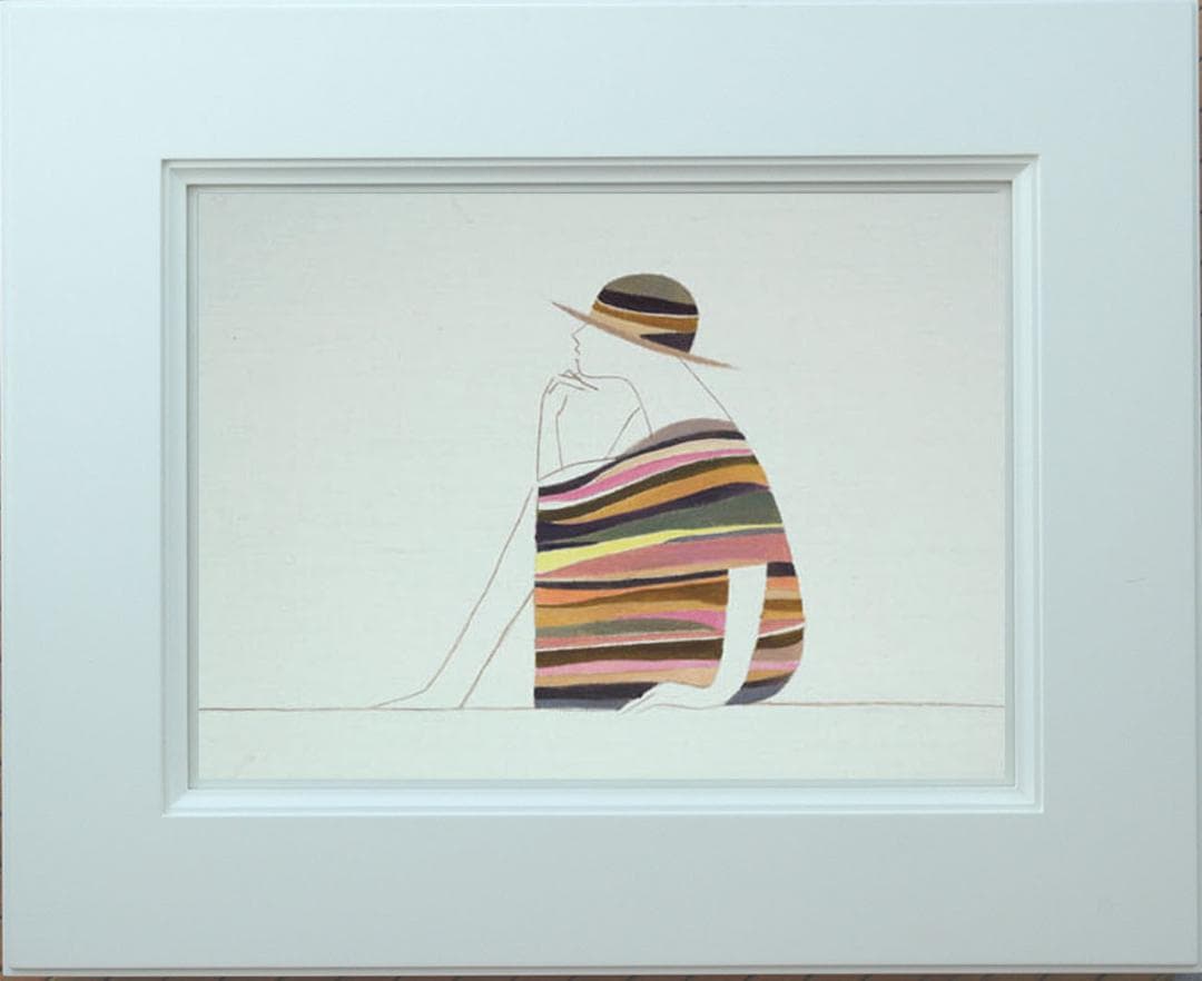 油絵 菅家令子 絵 絵画 インテリア 額付(銀) F3-041214 人物 女性