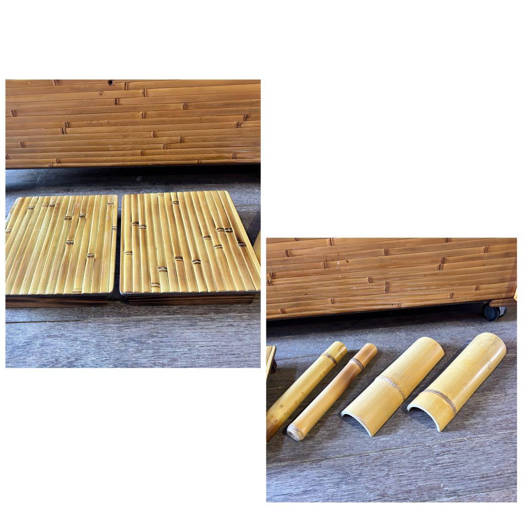 梅里竹芸 ソファ 竹製 健康椅子 長椅子 竹家具 キャスター付き 和風 1掛け