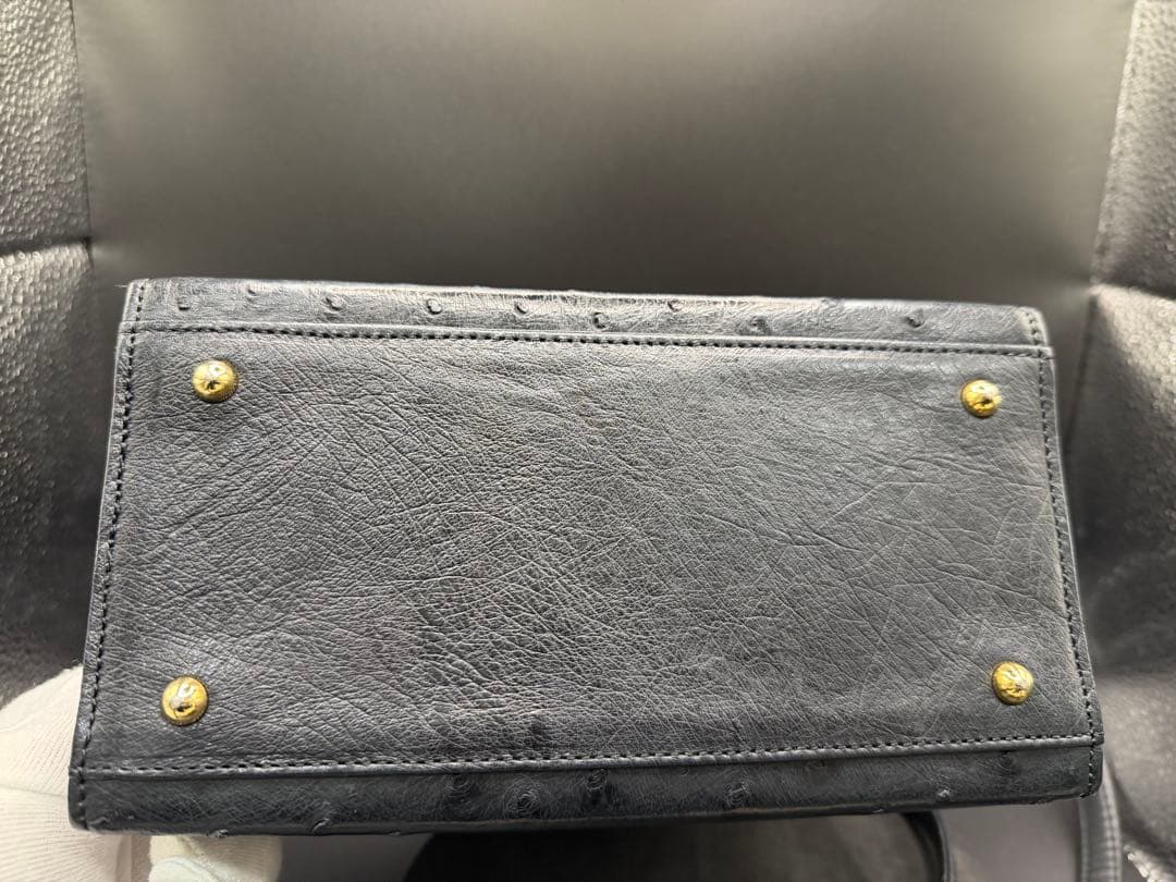 【値下げ】オーストリッチ ブラック ハンドバッグ