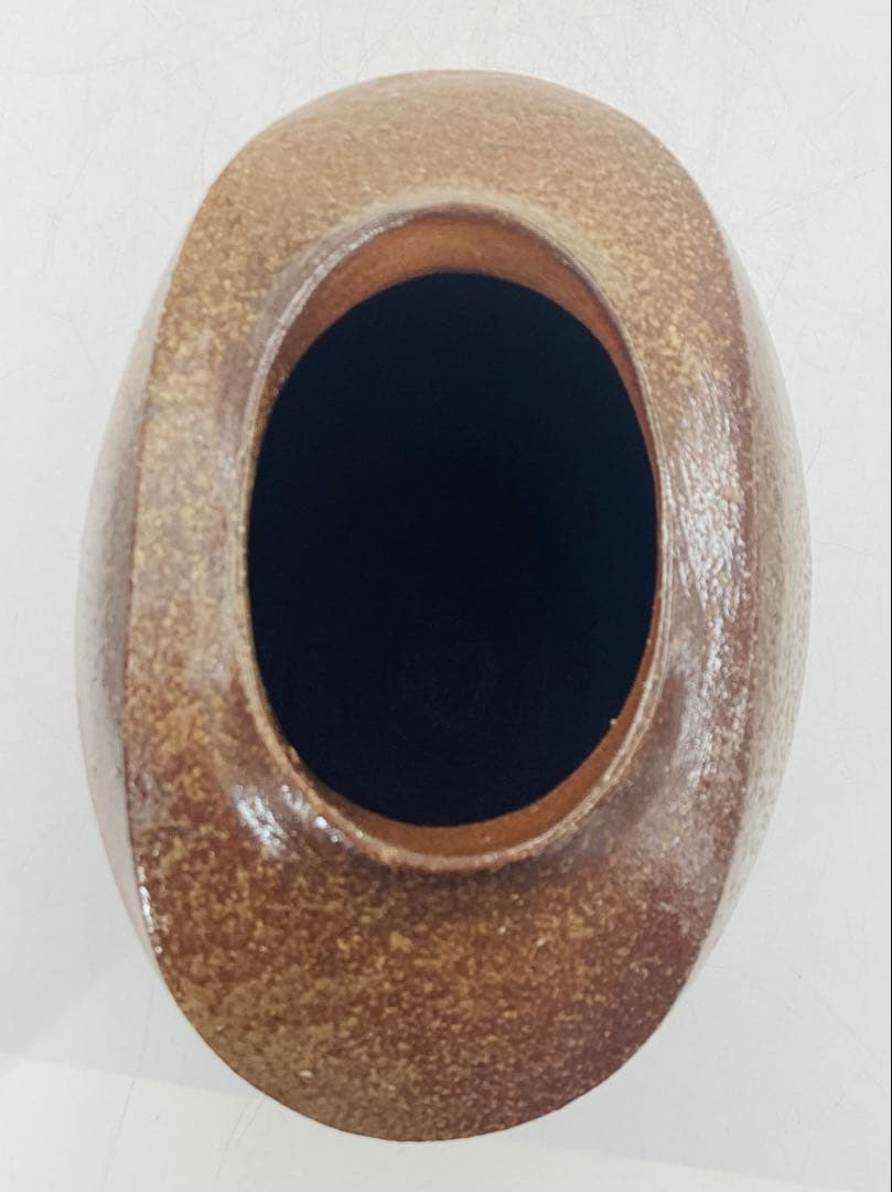 ★ 伊勢崎創先生　伊勢崎満先生の三男　備前焼扁壺　共箱　【25】　★