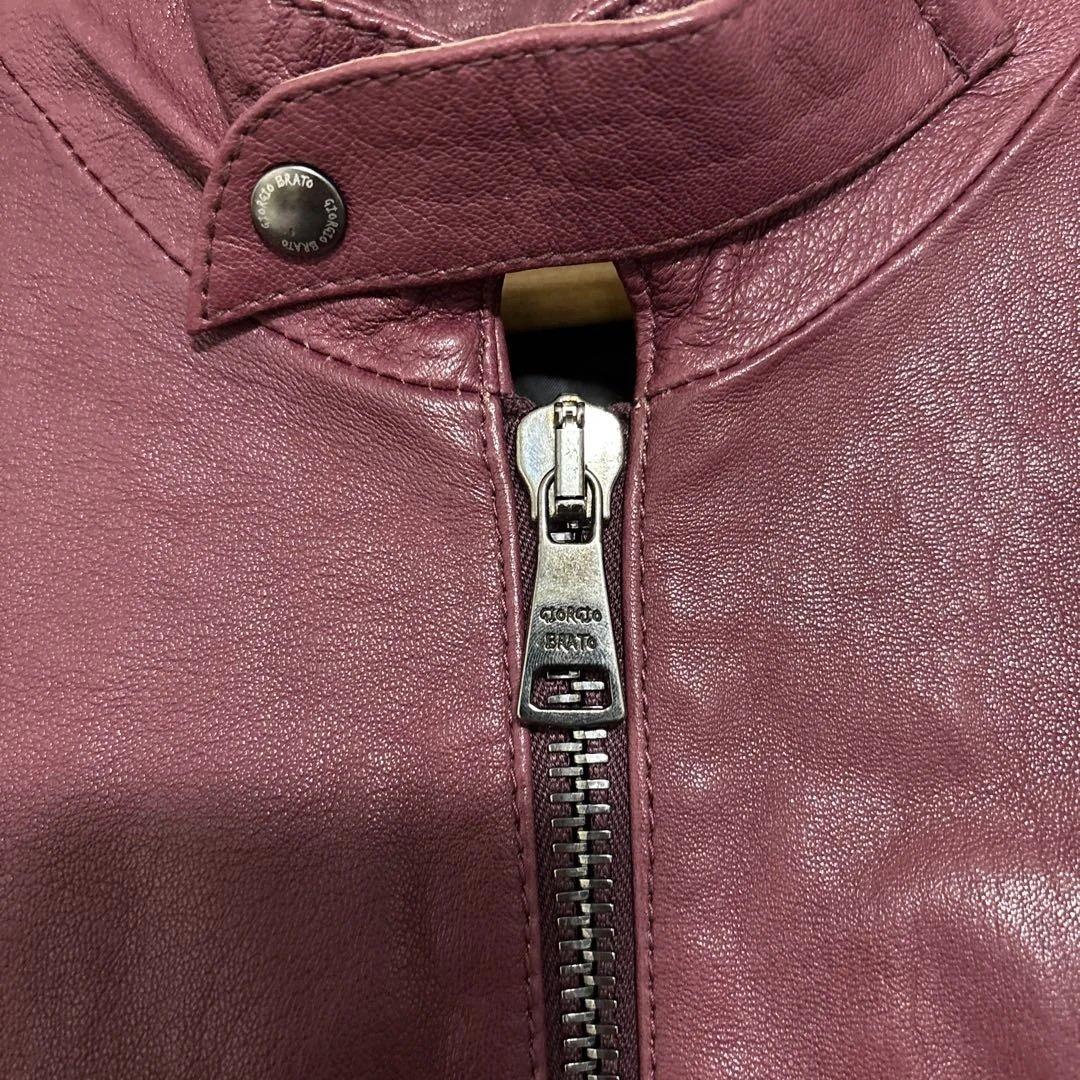 ジョルジオブラット バーガンディ レザー シングルライダース