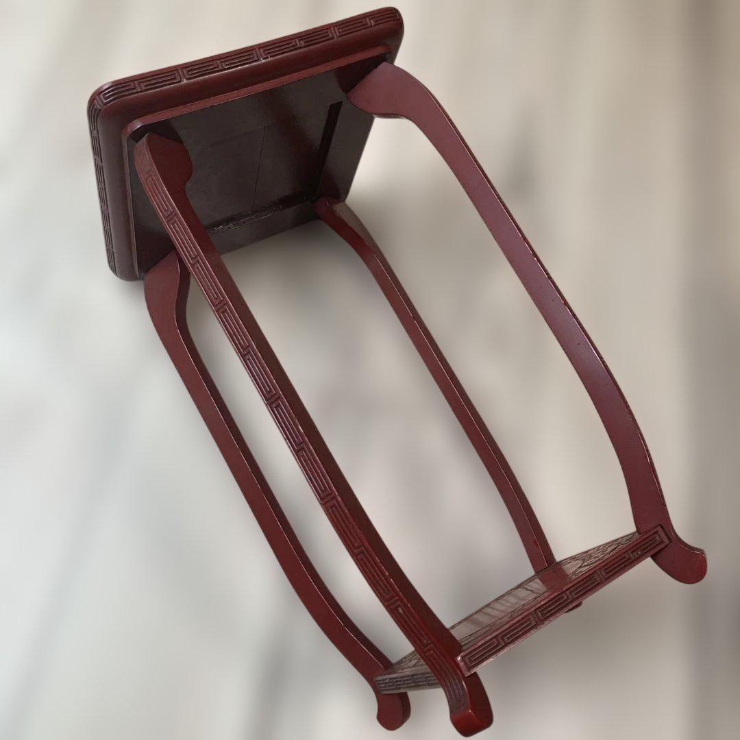 【中古品】村上堆朱 牡丹 唐草 高 花台　花瓶台　レトロ　ビンテージ　伝統工芸