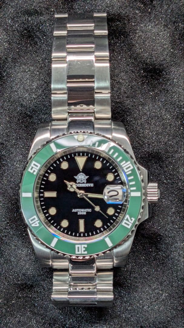 【自動巻き】ADDIESDIVE グリーンサブ オマージュ