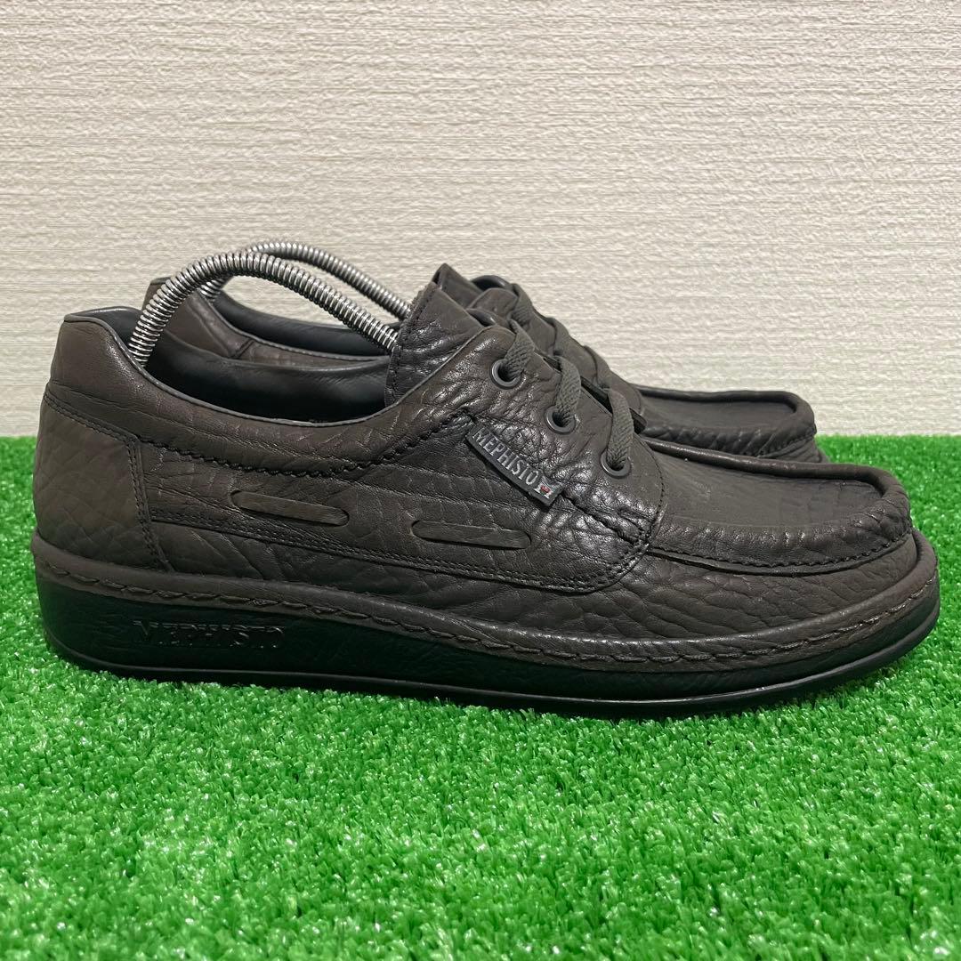 極美品　MEPHISTO AIR-JET シボ革　デッキ　革靴　スニーカー
