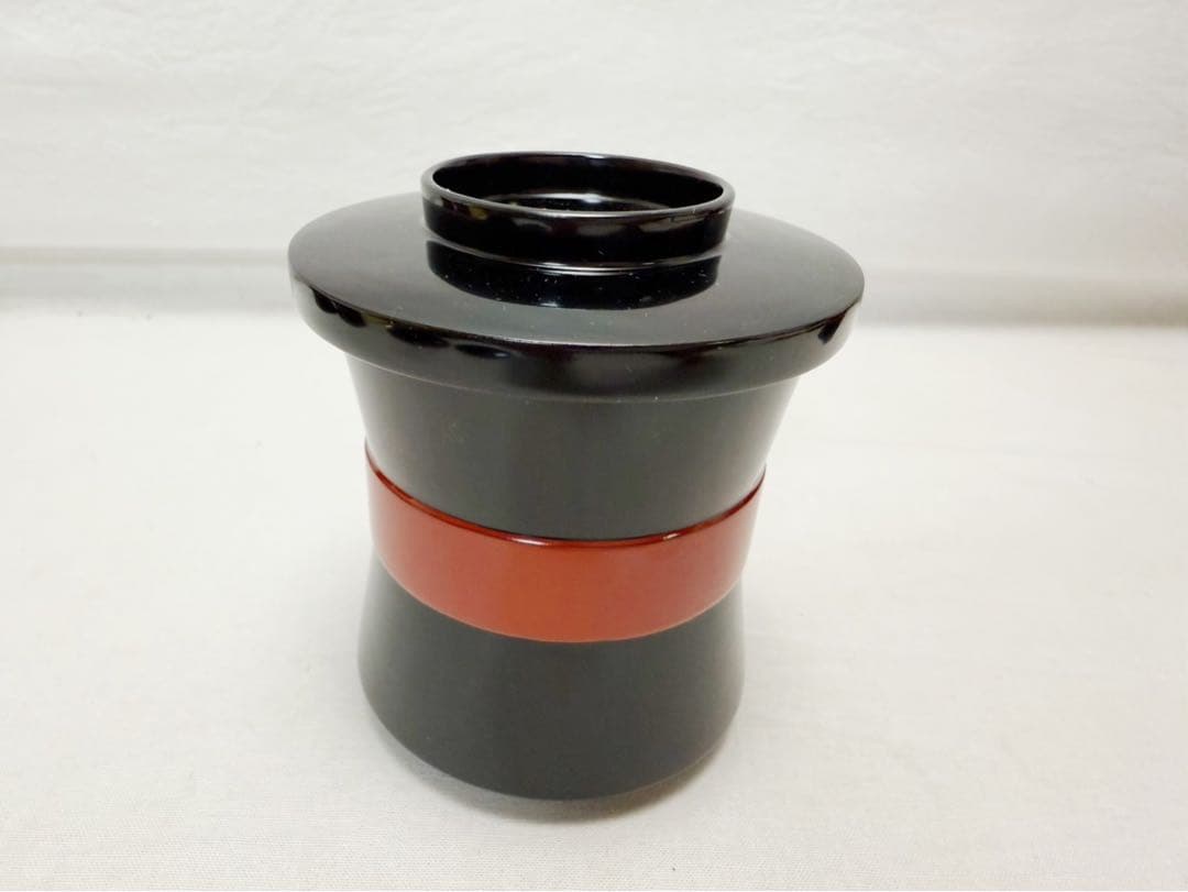 ほぼ未使用 懐石道具 平安象彦 木製黒真塗 箸洗 小吸物椀 5客揃 底印 共箱