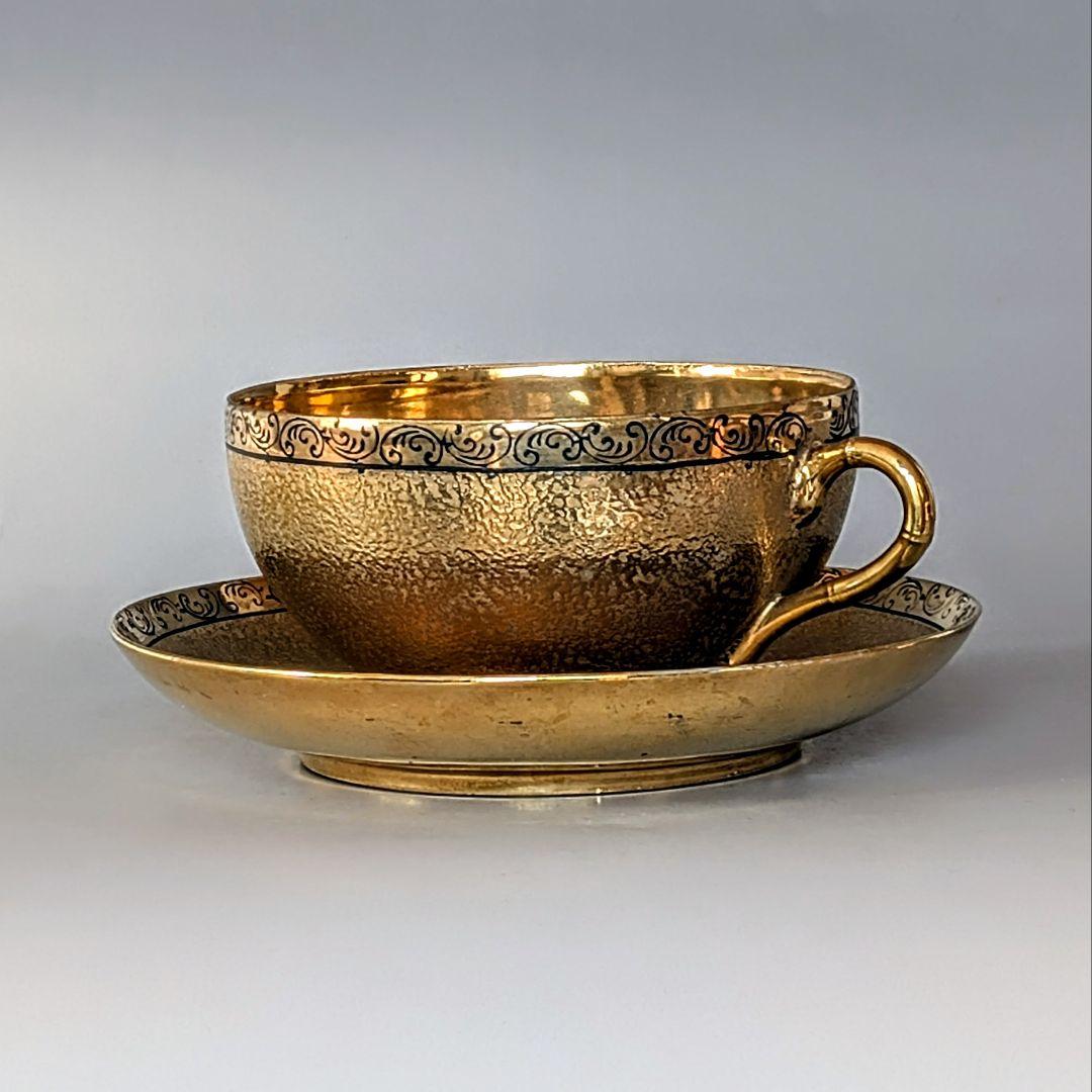 オールドニッポン 大銘品! 金彩エッチング クサラシ技法 カップ