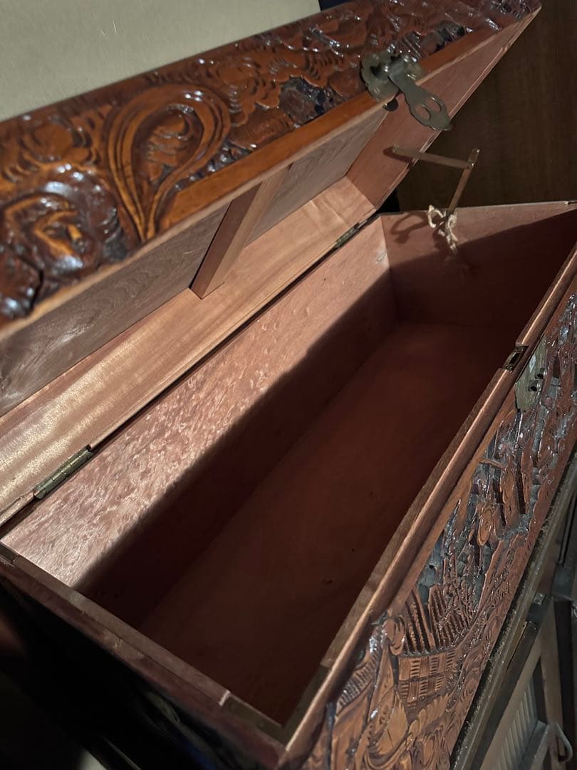 中国 木彫 衣装ケース 収納ボックス ヴィンテージ アンティーク 20世紀