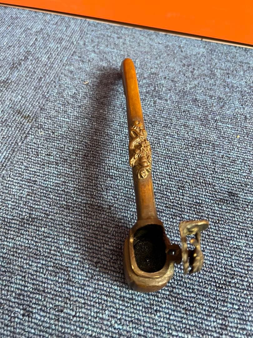 1192 銅製カニ龍文矢立墨壺提げ物書道具文房具骨董品