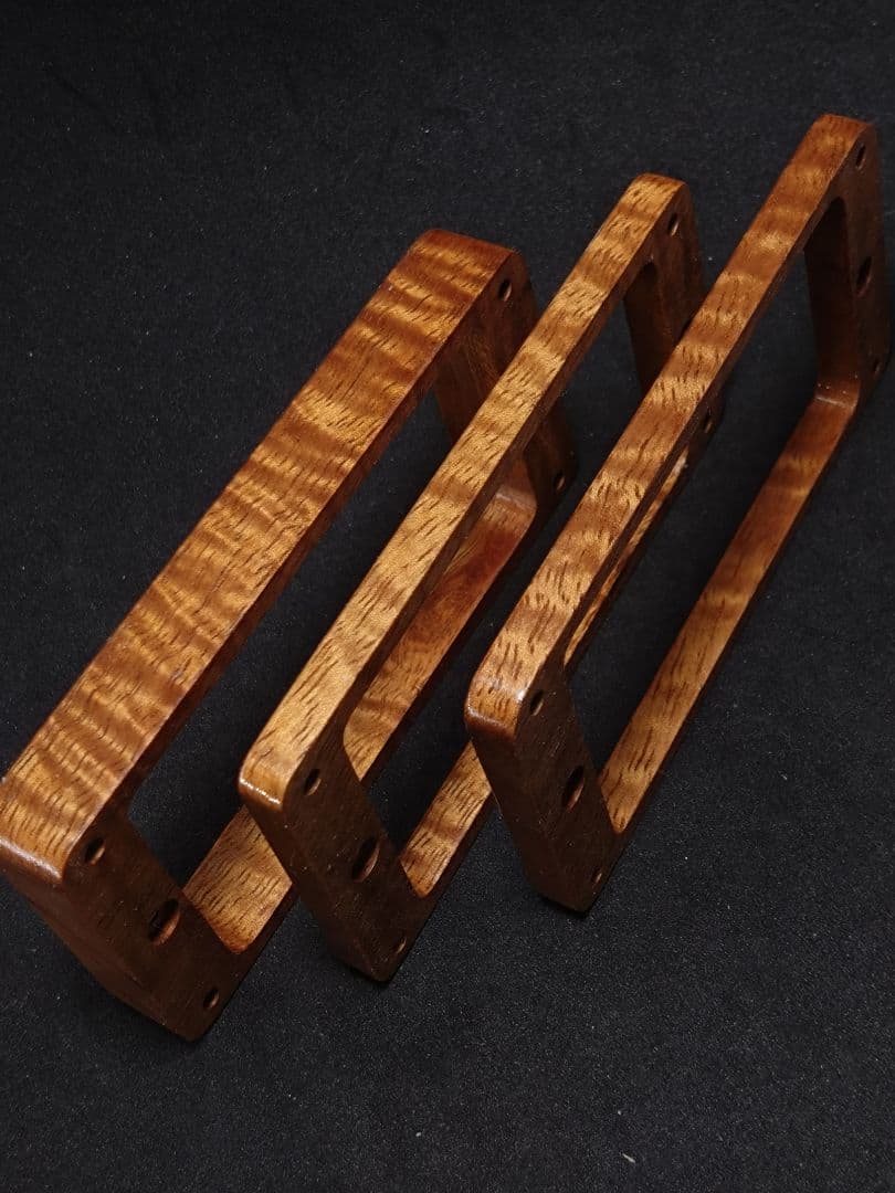 ウッドエスカッション、ノブセット 5Aカーリーコア材（注文オーダー分