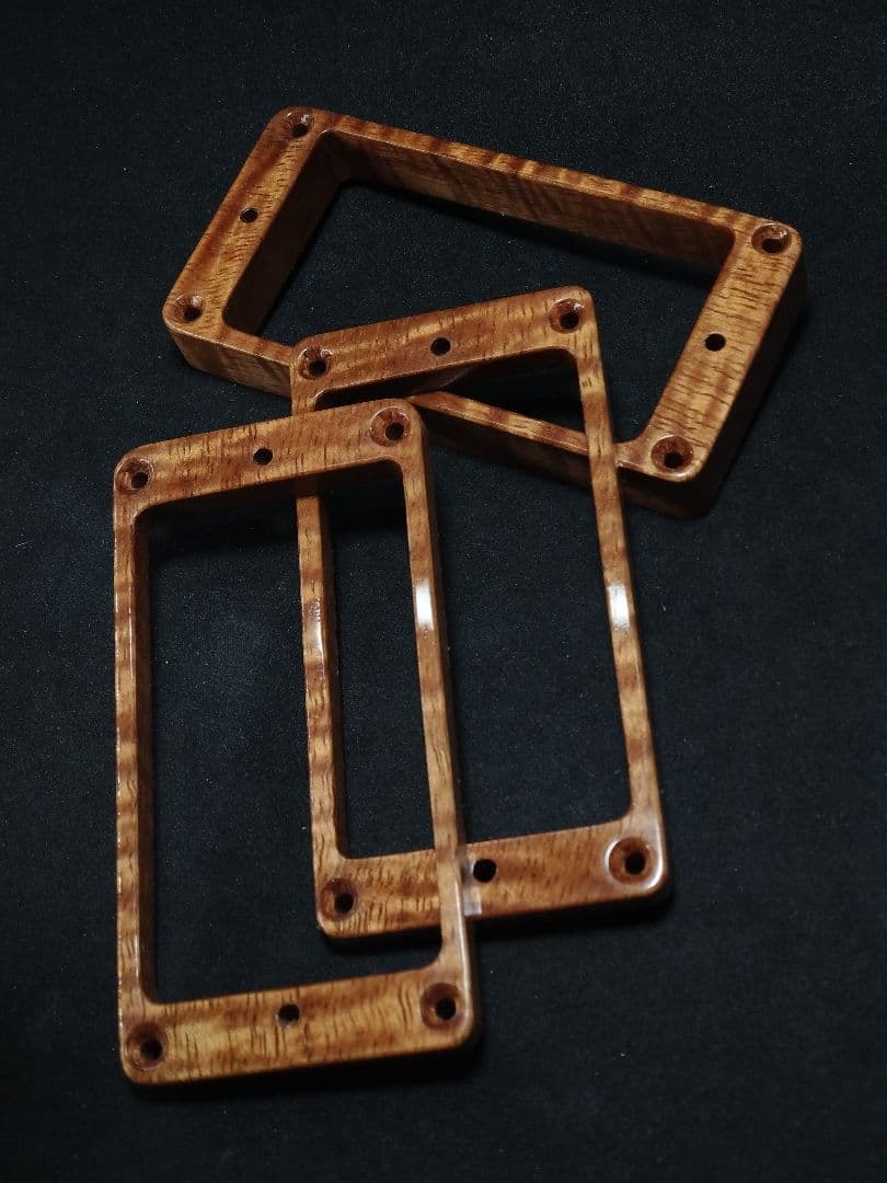 ウッドエスカッション、ノブセット 5Aカーリーコア材（注文オーダー分