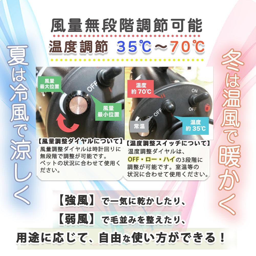 卸売りペット用品 - ドライヤー PSE適合品 犬 強風 速乾 ペット