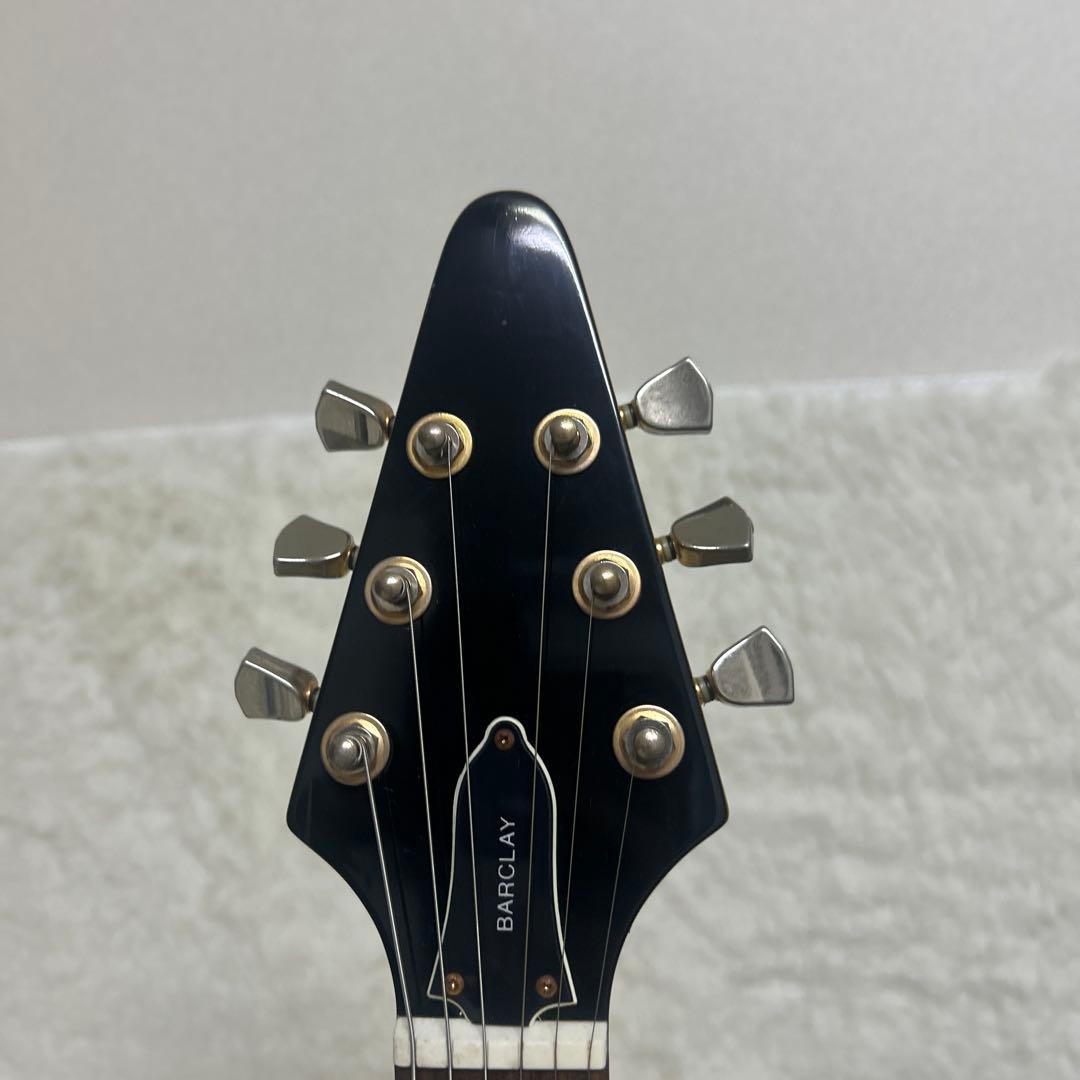 メンテナンス済】バークレイ フライングV エレキギター イエロー